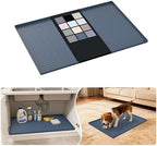 URMONA Waterproof Silicone Under Sink Mat 28'' x 22'' Shelf Liner for Kitchen and Bathroom, Cabinet and Counter Protector, Storage and Organizers, Litter Mat, Pet Cat Puppy Essentials(Dark Grey) by URMONA