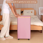 Slim Laundry Basket with Wheels,Narrow Hampers for Laundry,Freestanding Laundry Hamper with Lid&Bamboo Handles,Collapsible & Waterproof Tall Cloth Hamper for Dorm Family(60L Pink) - Image 7