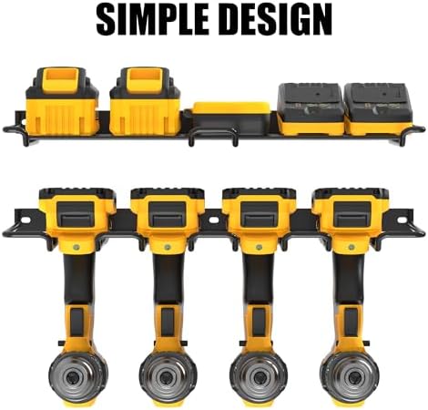 UNITEDPOWER Wall Mounted Drill Rack & Tool Shelf, Power Tool Organizer Holder, Heavy Duty Utility Storage Rack for Cordless, Battery Powered Hand Tools, Workshop, Shed, Garage - Image 3