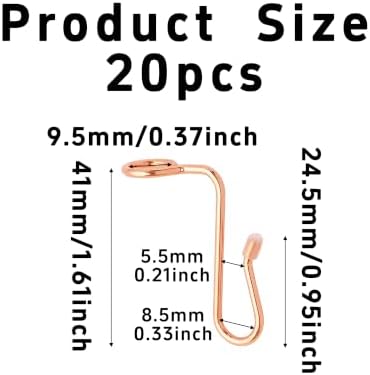 pson 20Pcs Stainless Steel Hanger Connector Hooks, Clothes Hanger Extender Cascading Hooks for Space Saving Wardrobe Storage(Rose Gold) - Image 2