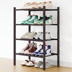 Smiry Bamboo Shoe Rack, 8 Vertical Slats, 4 Tier - 17.3" Wide, Brown by Smiry