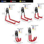 3-H Garage Wall Hooks 14 Pack,Garage Hooks Heavy Duty with Extra Welding Spots,Garage Hooks for Hanging,Garage Organizer for Garden,Lawn,Yard Tools,Chairs,Ladders,WeedEater,Shovel,Blower(Red) | Multi-Purpose Garage Hooks to Organize Garden Lawn Tools, ... - Image 2