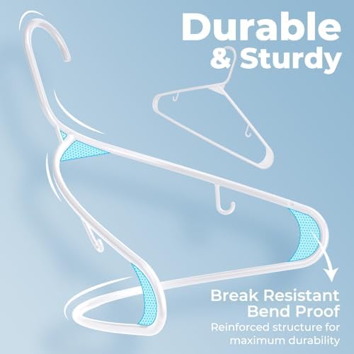HOUSE DAY White Plastic Hangers 120 Pack, Slim Space-Saving Clothes Hangers - Image 5