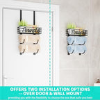 HapiRm Towel Racks for Bathroom Storage - 3 Tier Over The Door & Wall Mount Rolled Towel Storage Organizer Holder with Metal Shelf Basket for Small Bathroom, Camper, Rv - Black, Patented - Image 2