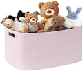 60L Woven Laundry Basket Hamper with Handles, Pink by SunNewt