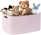60L Woven Laundry Basket Hamper with Handles, Pink by SunNewt
