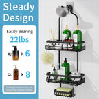 DAOYA Shower Caddy Hanging, Anti-Swing Over Head Shower Caddy, Rustproof Bathroom Organizer with Soap Holder & Hooks - Image 3