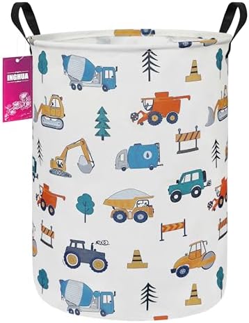 Laundry Hamper Large Canvas Fabric Storage Basket Vehicles by INGHUA