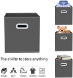 Yunkeeeper storage bins Cubes, Fabric Cube Organizer with Handle, Foldable Cube Bins for Cloth or Accessary Storage, 11x11x11, Set of 3,(Gray) - Image 3