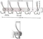 Dseap Wall Mounted Coat Rack - 5 Tri Hooks, Heavy Duty, Stainless Steel, Metal Coat Hook Rail for Coat Hat Towel Purse Robes Mudroom Bathroom Entryway (Chromed, 2 Packs) - Image 5