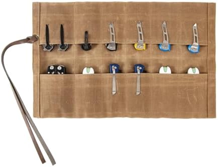 Knife Display Bag with 12 Slots Pocket Knives,Folding Knife Holder Organizer,Tactical Outdoor for EDC Mini Knife Bags,Knives Roll Collection Protector Bag by Unknown