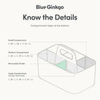BLUE GINKGO Stackable Organizer Caddy, Rectangle, Dark Grey, Made in Korea - Image 4
