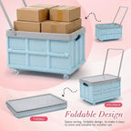 Collapsible Storage Bins with Lids, Folding Plastic Stackable Utility Crates 30L, Plastic Tote Storage Box Container Stackable Folding Utility Crates for Clothes Books Snack Shoe and Grocery Storage - Image 4