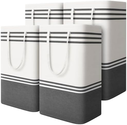 4 Pack Large Laundry Baskets, Laundry Hampers, Freestanding Waterproof Collapsible Clothes Bag with Extended & Reinforced Handles - Clothes Basket for Dorm, Bathroom, Home (88L) by EpicTotes