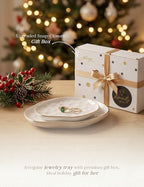 AISBUGUR Jewelry Dish Set of 2, Large Jewelry Tray for More Jewelry Ring Dish Jewelry Bowl with Beautiful Package and Greeting Card Perfect for Birthday Gifts for Women - Image 4