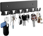 GTK Key Holder for Wall, Key Hooks with 12 Hooks, Wall Mounted Key Holder for Hallway, Self Adhesive Key Rack(Black) by GTK