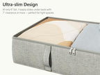 2-Pack Under Bed Storage Containers, 6 Inches Tall Clothes Storage, Grey | High Side Collapsible Underbed Organizer Bin with Sturdy Sidewalls/Bottom, Cotton Linen Bins, For Seasonal Clothes & Bedding - Image 6