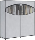 Whitmor Extra-Wide Portable Clothes Closet, 60" Wide Closet Organizers and Storage with Cover, Heavy Duty Metal Clothes Rack, Stable and Easy Assembly Clothes Storage, Light Grey by Whitmor