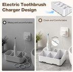 Cleangor Countertop Bathroom Organizer, Toothbrush Holder with Drainage - Image 3
