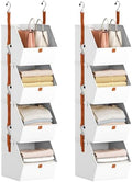 Homsorout Hanging Closet Organizer 4 Tier - Clothes Hanging Shelves, Space-Saving Closet System, Fabric Storage Bins Bedroom Organization, Collapsible Baskets for Home, Dorm, Rv, White, 8 Pack by Homsorout