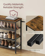 VASAGLE 4-Tier Shoe Rack, 15-20 Pairs, Metal Mesh - Image 6