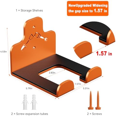 Garage Storage Trimmer Rack, Weed Whackers Holder Organizer, Orange, 4 Pack - Image 5