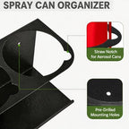 4 Pack Wall-Mounted Spray Bottle Holder, Heavy-Duty Steel Black Aerosol Can Storage Rack with 20 Holes, Spray Paint Can Organizer for Garage, Shop, Home, Tool Trailer & Service Truck - Image 4
