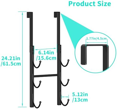 HapiRm Rolled Towel Racks for Bathroom - 3-Tier Over The Door & Wall Mounted Bathroom Towel Storage, Hanging Metal Organizer for Towels & Bath Sheets, Space Saving Rack for Bathroom, Camper, RV, Black - Image 2