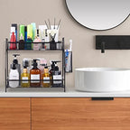 LEMIKKLE Large Countertop Organizer for Bathroom Counter, Bathroom Organizers and Storage, Under Sink Organizer Spice Rack Organizer for Kitchen with Basket(Black) - Image 5
