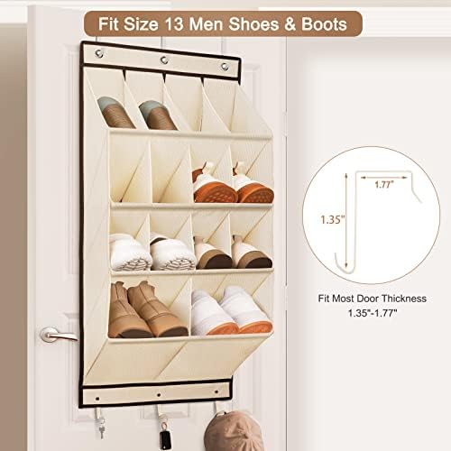 2 Pack Over the Door Shoe Organizers, Hanging Shoe Organizers Large Pockets - Image 4