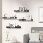 upsimples 4 Pcs 15" Acrylic Shelves for Wall Decor and Display, Clear Black - Image 2