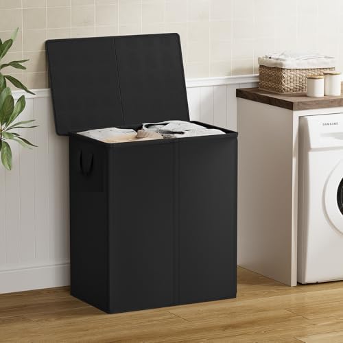 Chrislley Double Laundry Hamper with Lid, 140L Laundry Basket 2 Section - Image 7