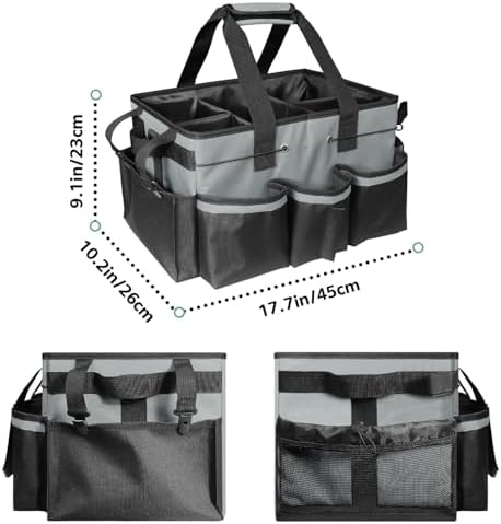 Boczif Cleaning Caddy Bag Wearable,Cleaning Caddy Supplies Organizer (Grey) - Image 5