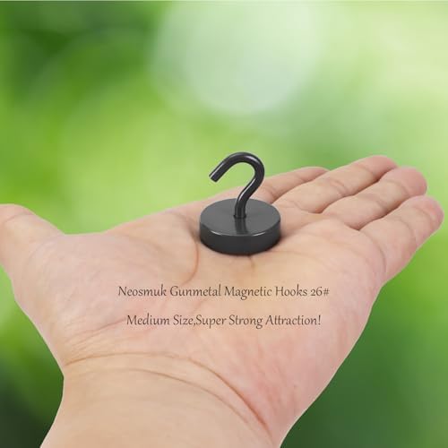 Neosmuk Magnetic Hooks Steel Tube Design for Cruise,80lb+ Gunmetal,10 Pack - Image 2