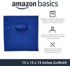 Amazon Basics Collapsible Fabric Storage Bins, Cube Organizer with Handles, 13"x13"x13", Navy, 6-Pack - Image 2
