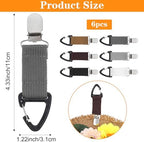 6 Pack Travel Hat Clip Elastic Hat Holder Hands-Free Accessories for Bags, Backpacks, Purses, Luggage, Outdoor Travel Accessory - Image 2