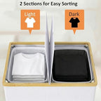efluky Double Laundry Hamper with Lid and 2 Removable Bags, White - Image 2