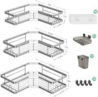 AKTECKE Corner Shower Caddy Bathroom Organizer: Adhesive Shower Rack Bathtub Shelves - 3Pack No Drilling Shower Shelf - Stainless Steel Rustproof Bath Tub Organizer - Image 6
