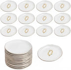 12 Pack Ceramic Jewelry Trays, 4.5 Inch Round | Decorative Trinket Dish Set for Vanity Organizer & Bathroom Decor, Birthday Gifts for Women by Unknown