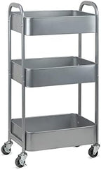MAX Houser 3-Tier Rolling Utility Cart with Caster Wheels, Silvery-Grey by MAXHouser