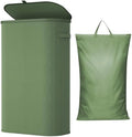 Lifewit Slim Laundry Basket with Lid and Removable Bag, 65L, Green by Lifewit