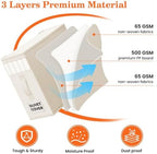 WOWBOX Sheet Organizers and Storage,Closet Bed Sheet Organizer Under Bed Storage and Organization with Label Cards & Clear Window for Bedding Sheets,Duvet Covers,Blankets (3 Pack，Beige) - Image 3