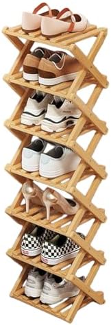 YYW Bamboo Shoe Rack, Foldable Vertical Free Standing Shoe Storage Shelf by YYW