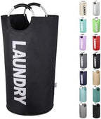 Large Laundry Basket, Laundry Hamper Bag with Handles, 95L, Black by SweetMemoLiving