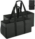 Finnhomy 42L Extra Large Utility Tote Bag, Oxford Fabric Reusable Folding Grocery Bags with Handles and Pockets, 2 Pack by Finnhomy