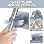 3-H 8-Pack Self Adhesive Broom Holder Wall Mount - Heavy Duty No Drill Broom Organizer for Garage Closet Kitchen, Plastic Storage Rack for Brooms Mops Tools, Peel and Stick Adhesive - Image 2