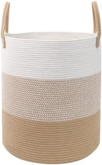 55L Woven Laundry Basket,Large Clothes Hamper with Handles- Yellow by HZFTJOY