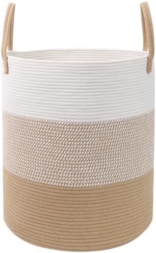 55L Woven Laundry Basket,Large Clothes Hamper with Handles- Yellow by HZFTJOY