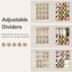 TOPIA HOME Shoe Organizer for Closet, Foldable Shoe Box with Adjustable Dividers and Clear Cover, Space Saving Shoe Storage Organizer Cabinet with Reinforced Handles, Fits 16 Pairs TP09J - Image 5