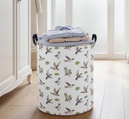 Essme Kids Laundry Basket,Duck Hamper Collapsible Waterproof Storage Bin for Home Decor,Gift Baskets(Green Duck) - Image 5